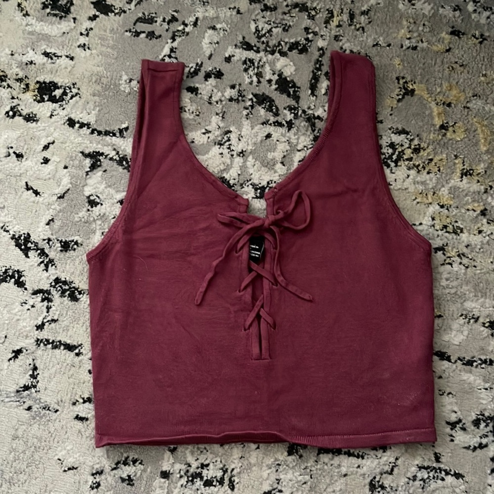 Forever 21 Lace Up Crop Top